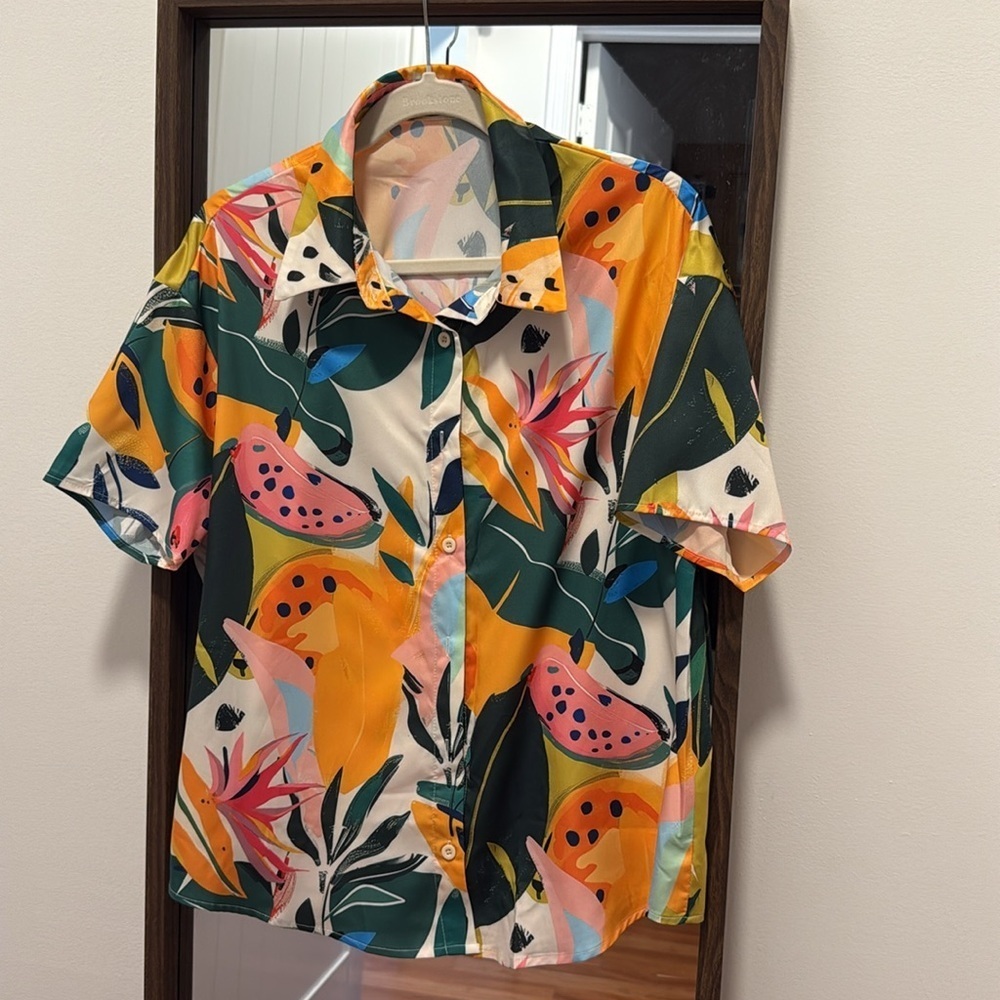 Colorful Tropical Print Women's Top